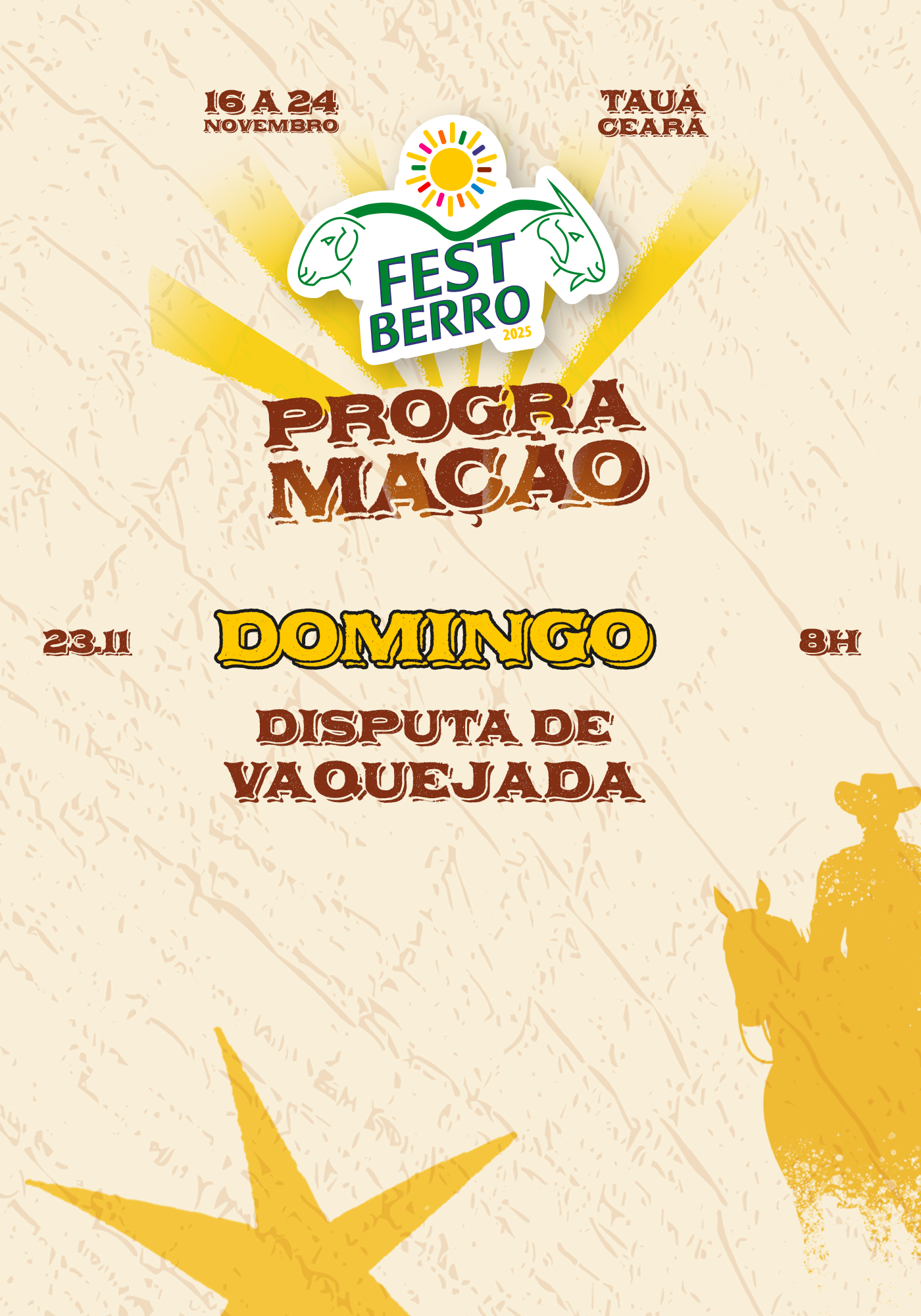 Programação detalhada de 23 de novembro